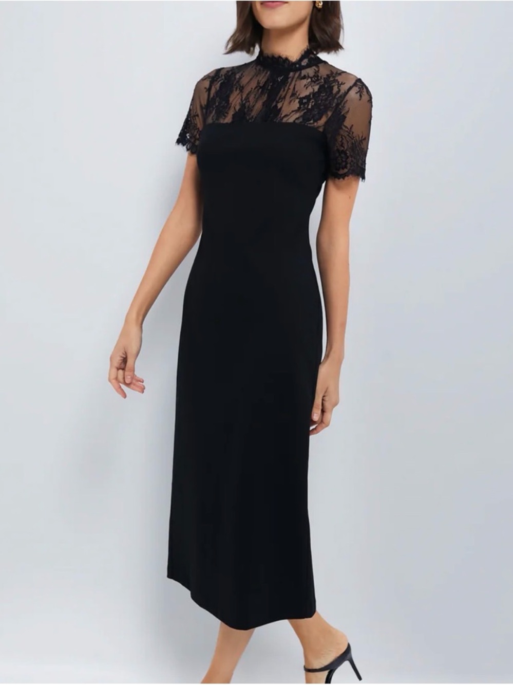 Black Lace Agatha Midi Dress Hyacinth House Tuckernuck size SM SOLD OUT ONLINE